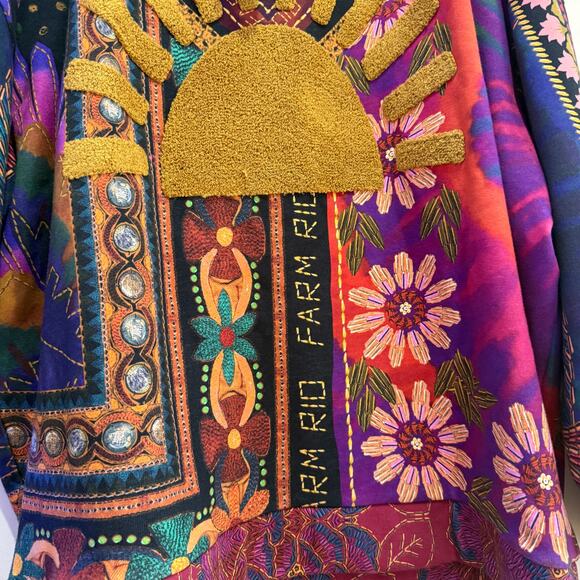 NEW NWT FARM RIO Mixed Scarves Sun Flowers Multi-Colored Sweatshirt Size XL - Picture 4 of 7